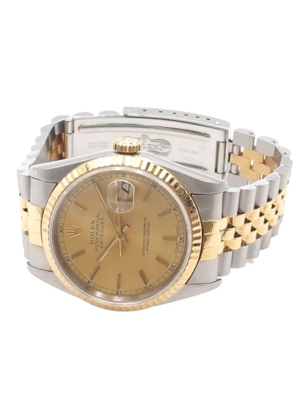 Rolex Datejust Jubilee Bracelet Champagne 18K Yellow Gold SS Watch Automatic